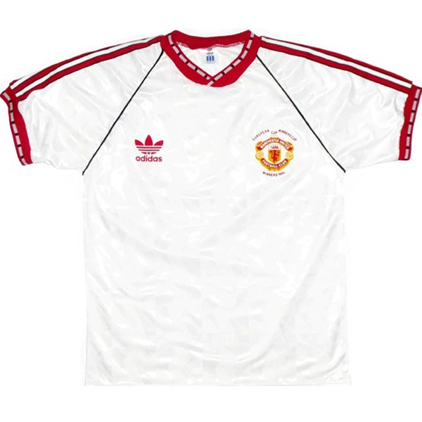 Camiseta Manchester United Replica Segunda Ropa Retro 1991 Blanco